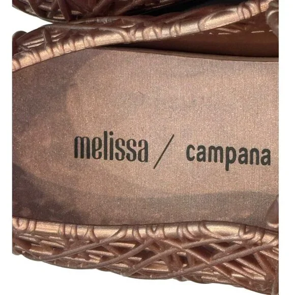 Melissa x Campana Rose Gold Jelly Slip On Sneakers Women Size 9 NWOB - Picture 6 of 9